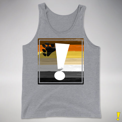 Bear Pride Flag Exclamation Point Premium Tank Top - Grey Heather